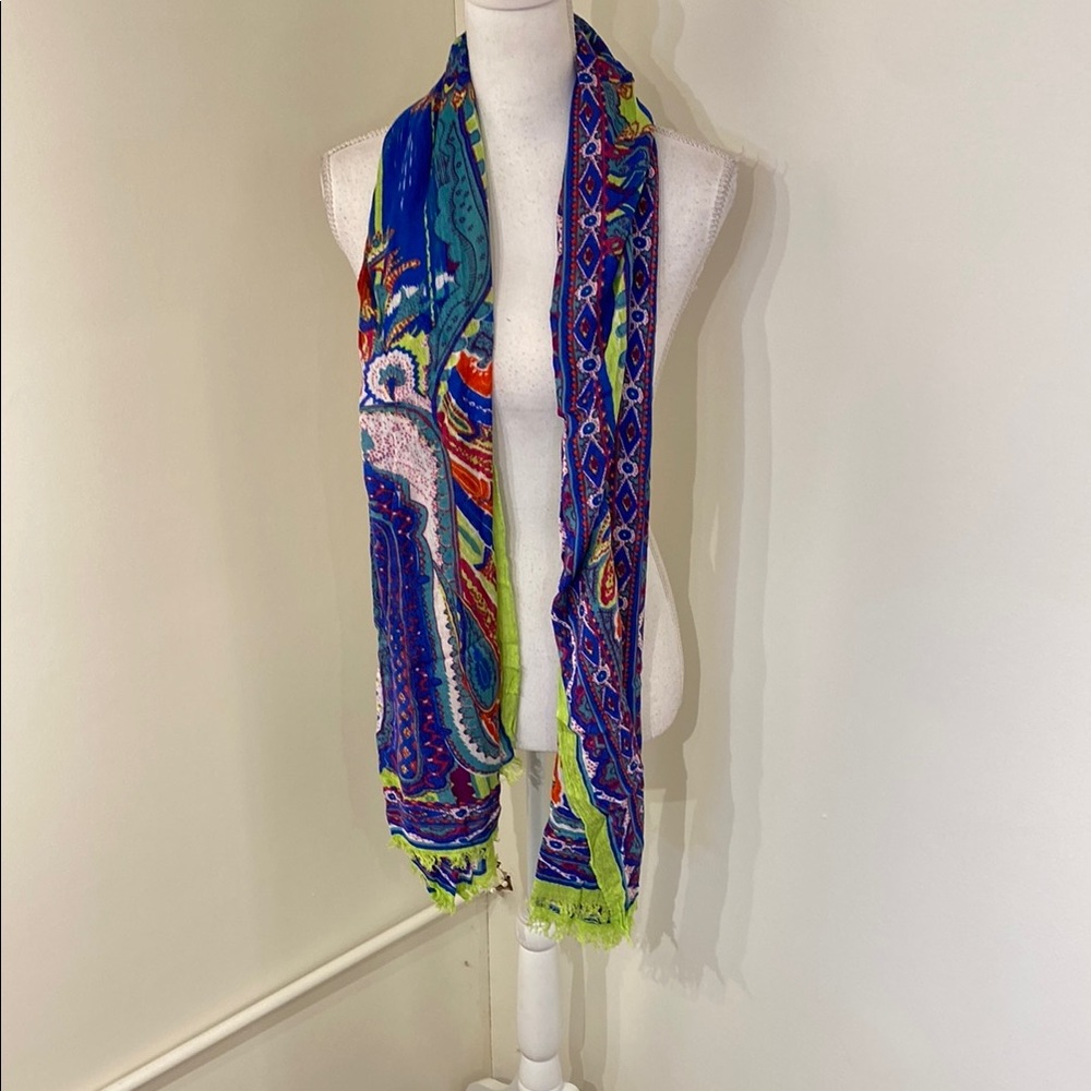 Blue and Green Elegant Wrap Scarf